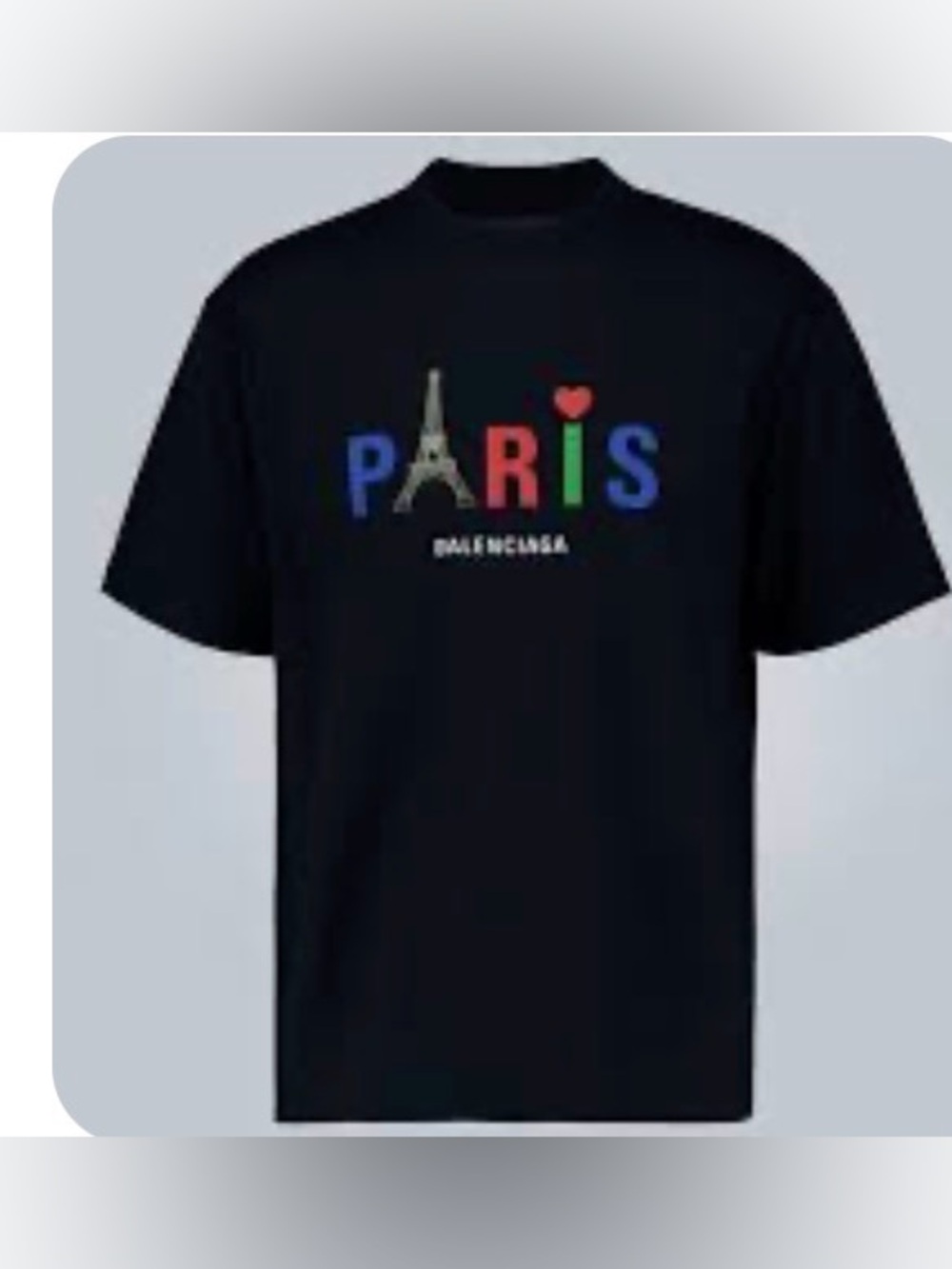 Authentic Balenciaga Paris Eiffel Tower Logo Black Graphic T-Shirt Men's large